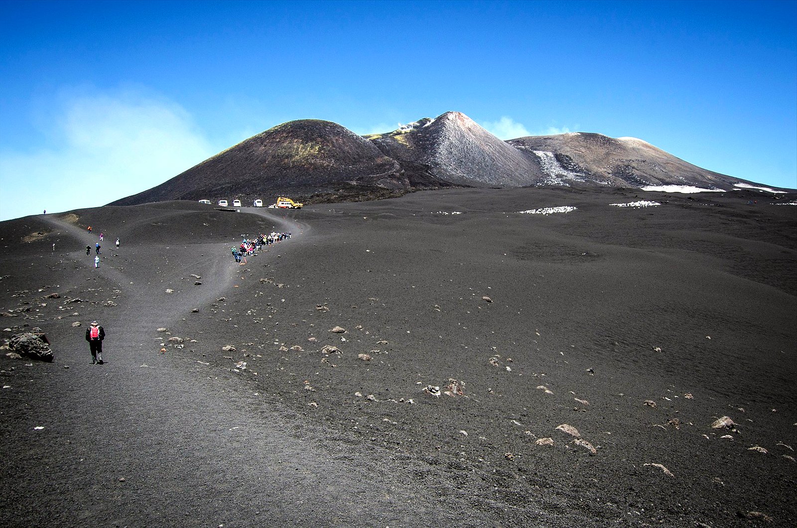 Trail towards the summit craters of Mount Etna